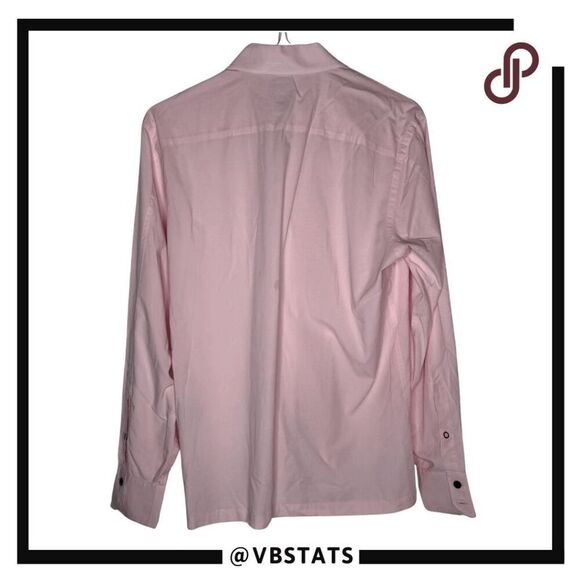 Victorinox Men's Slim Fit‎ Collared Long Sleeve Button Down Shirt Pink Medium - Picture 2 of 7